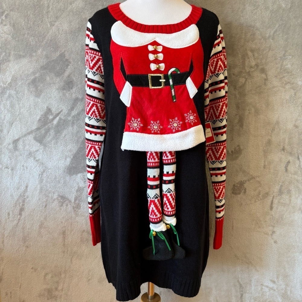 NWT Christmas Ugly Elf Jingle Bell Sweater Wmn’s L